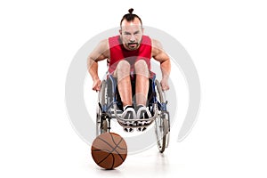Basketball player in wheelchair