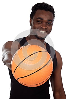 Young with basketball ball