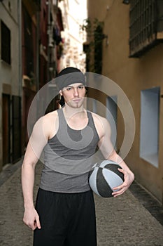 Young basketball basket ball street player