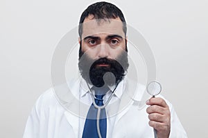 Young beard male doctor