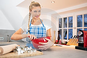 Woman baking in the kitchen christmas photo