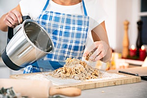 Woman baking in the kitchen christmas photo