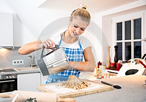 Woman baking in the kitchen christmas photo