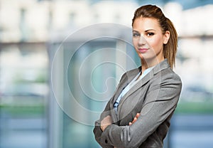 Young beautiful businesswoman portrait