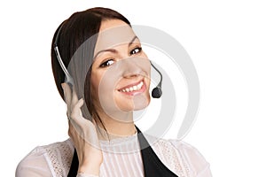 Young beautiful call center operator