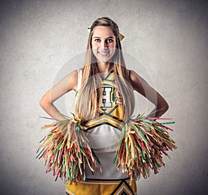 Young beautiful cheer-leader