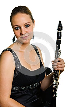Young beautiful clarinetist