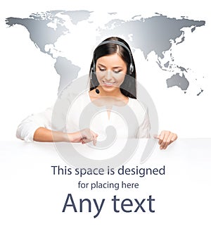 Young and beautiful customer support operator