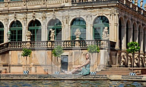 Young beautiful girl in Dresden Zwinger