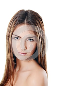 The beautiful girl with natural make-up