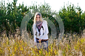 Young beautiful girl on the nature