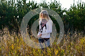 Young beautiful girl on the nature