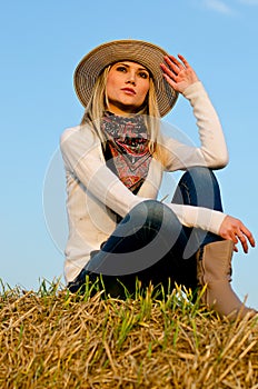 Young beautiful girl on the nature