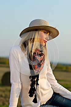 Young beautiful girl on the nature