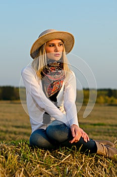 Young beautiful girl on the nature