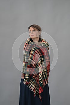 Young beautiful girl posing in studio