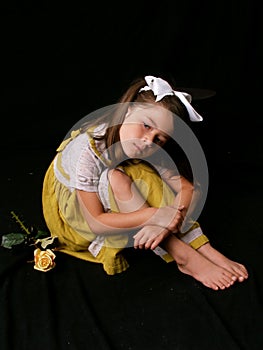 Young Beautiful Girl with Rose