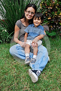 Young, Beautiful Hispanic mother and child