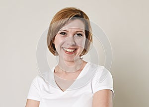 Young beautiful red hair woman laughing happy and cheerful in friendly smile