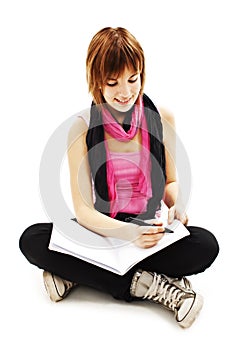 Young and beautiful student girl