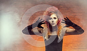 Young and beautiful witch making witchcraft