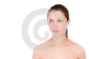 Young beautiful woman with clear skin