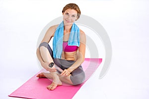 Young beautiful woman doing yoga.