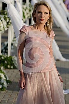 Young beautiful woman in Dubai Miracle Garden