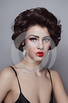 Young beautiful woman with glamorous makeup
