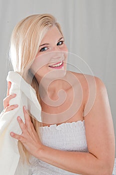 Young beautiful woman with long healthy hair