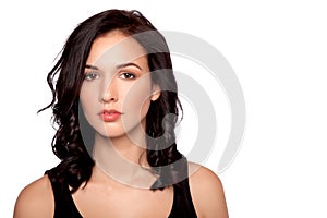 Young beautiful woman looking at camera