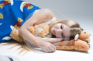 Young beautiful woman sleeps