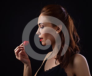 Young beautiful woman with strawberry