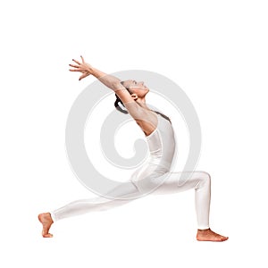 Young beautiful woman yoga posing. isolated