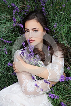 Young beauty in lavender