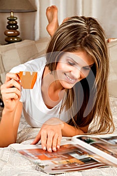 Young beauty woman with a cup of coffee