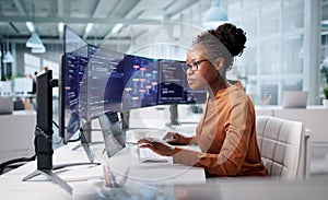 Young Black Engineer Developing Code For Web