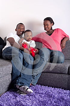 Young black family