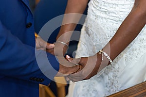 Young black male and female getting married
