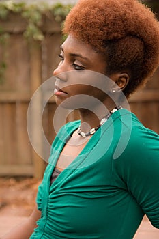 Young Black Woman Outside