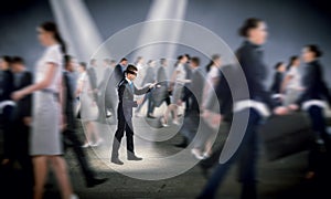 Young blindfolded man