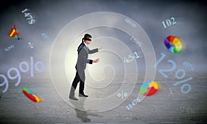 Young blindfolded man