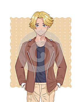 Young blond boy hentai style character