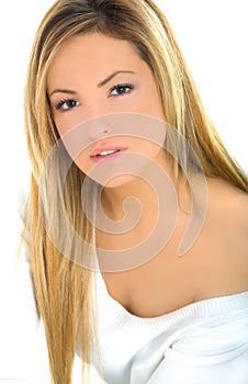 Young blond girl portrait