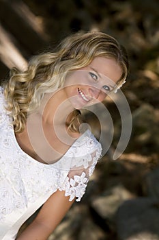 Young blonde bride