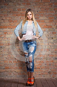 young blonde posing standing photo