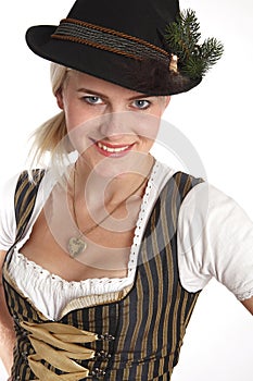 Young blonde woman in traditional costume