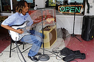 Young bluesman Omar Gordon in CLarksdale