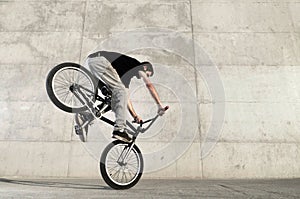 Young BMX bicycle rider