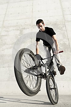 Young BMX bicycle rider